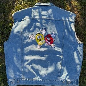 Denim Vest with M&M Characters - Blue with Red & Yellow Patch Size XL